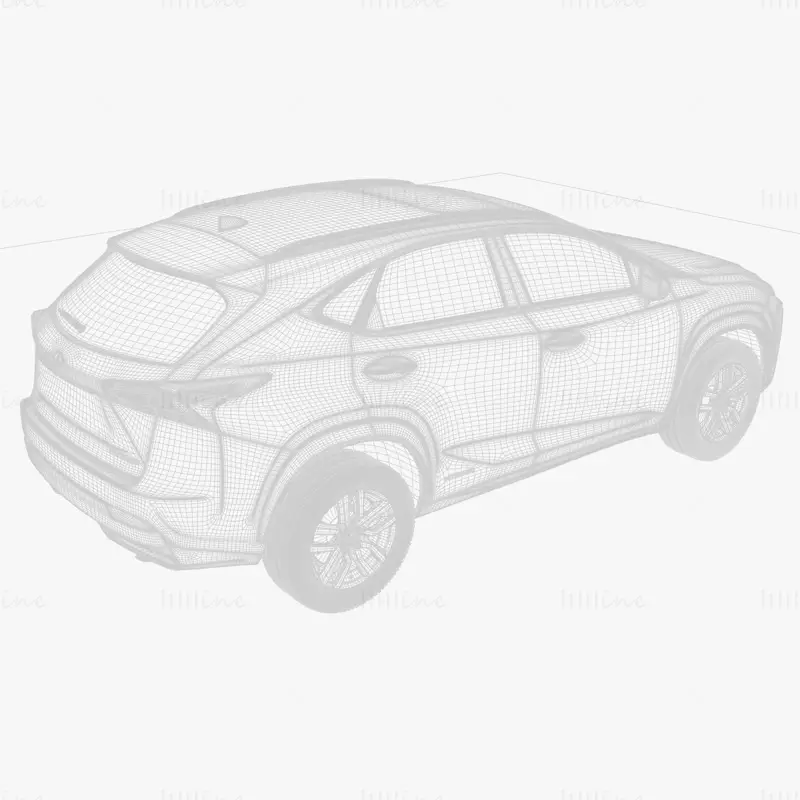 Coche híbrido Lexus NX modelo 3d