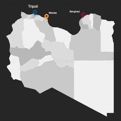 Libyen-Infografik-Karte, bearbeitbare PPT und Keynote