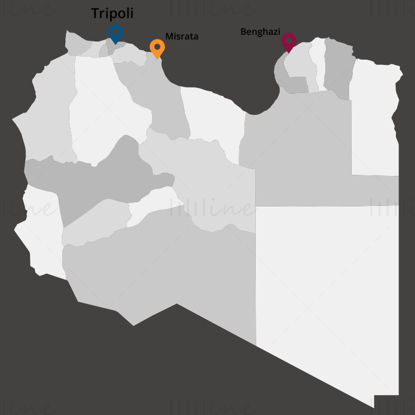 Libya kart vektor