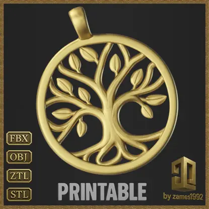 Oblikovanje nakita z obeskom Life Tree v 3D-tiskalniku