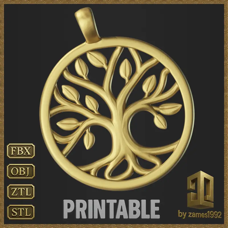 Oblikovanje nakita z obeskom Life Tree v 3D-tiskalniku