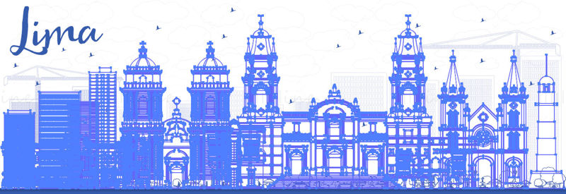 Lima Peru manzarası vektör çizim