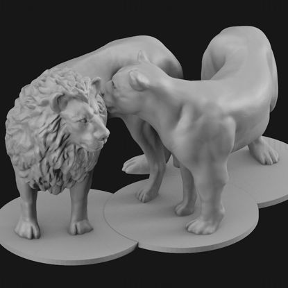 Lion Lioness مدل چاپ سه بعدی stl