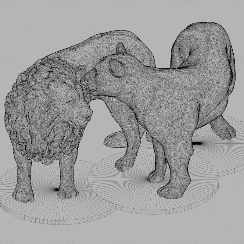 Lion Lioness مدل چاپ سه بعدی stl