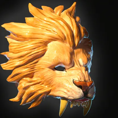 3д модель маски льва STL