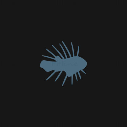 Aslan balığı vektör simgesi logosu
