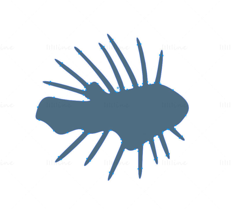 Lionfish vector icon logo