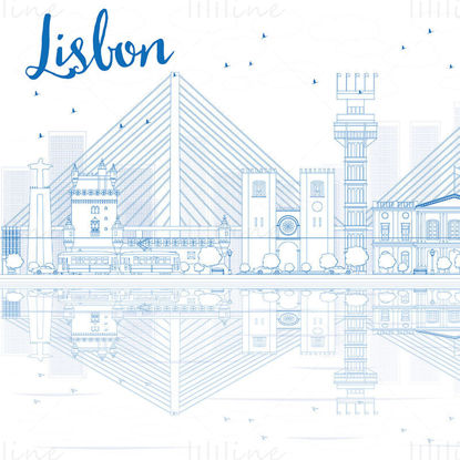 Lizbon manzarası vektör çizim