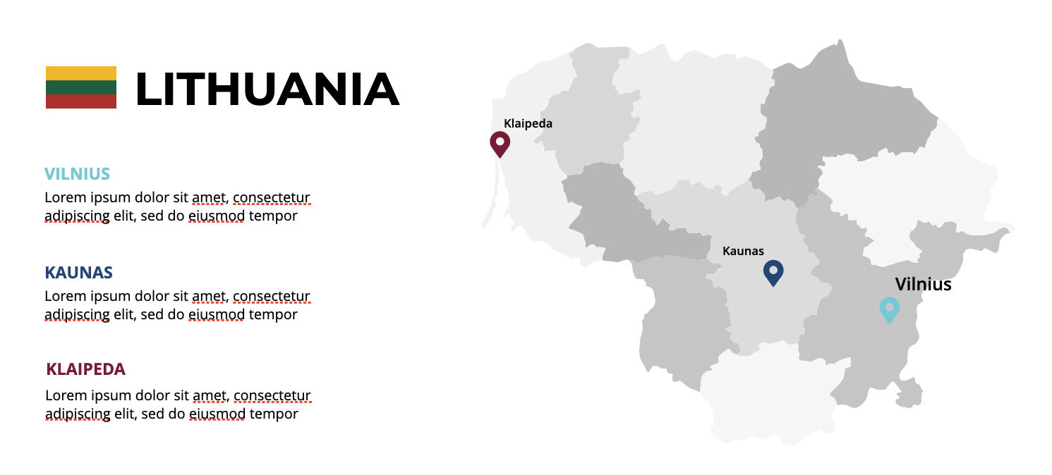 Lithuania Infographics Map Editable PPT & Keynote