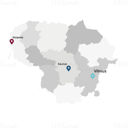 Lithuania map vector