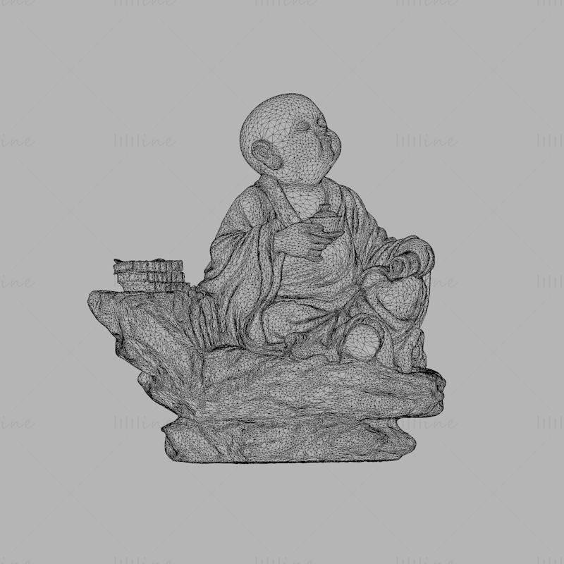 Modèle d'impression 3D du petit Bouddha