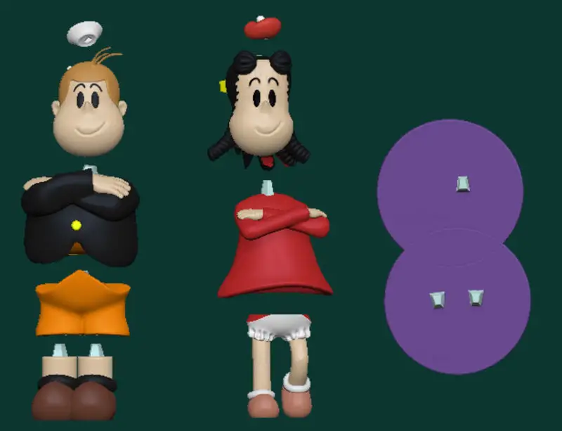 Little Lulu and Tubby Tompkins 3D Printing Model STL