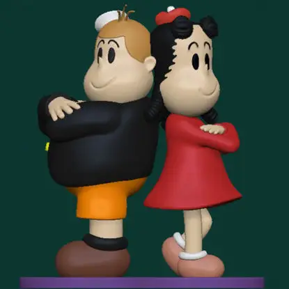 Little Lulu and Tubby Tompkins 3D Printing Model STL