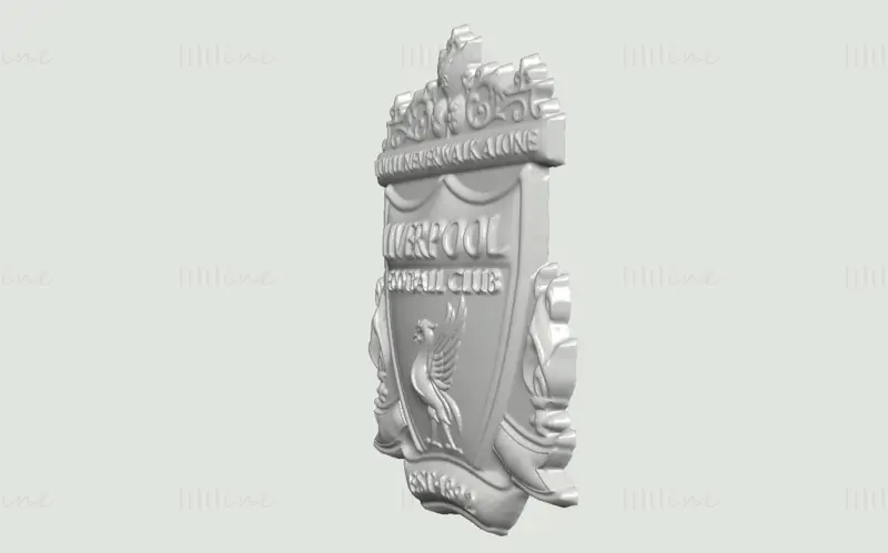 Modelo de impresión 3D con el logotipo de Liverpool en archivo STL