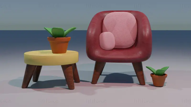 Living Room Chairs 3D Model