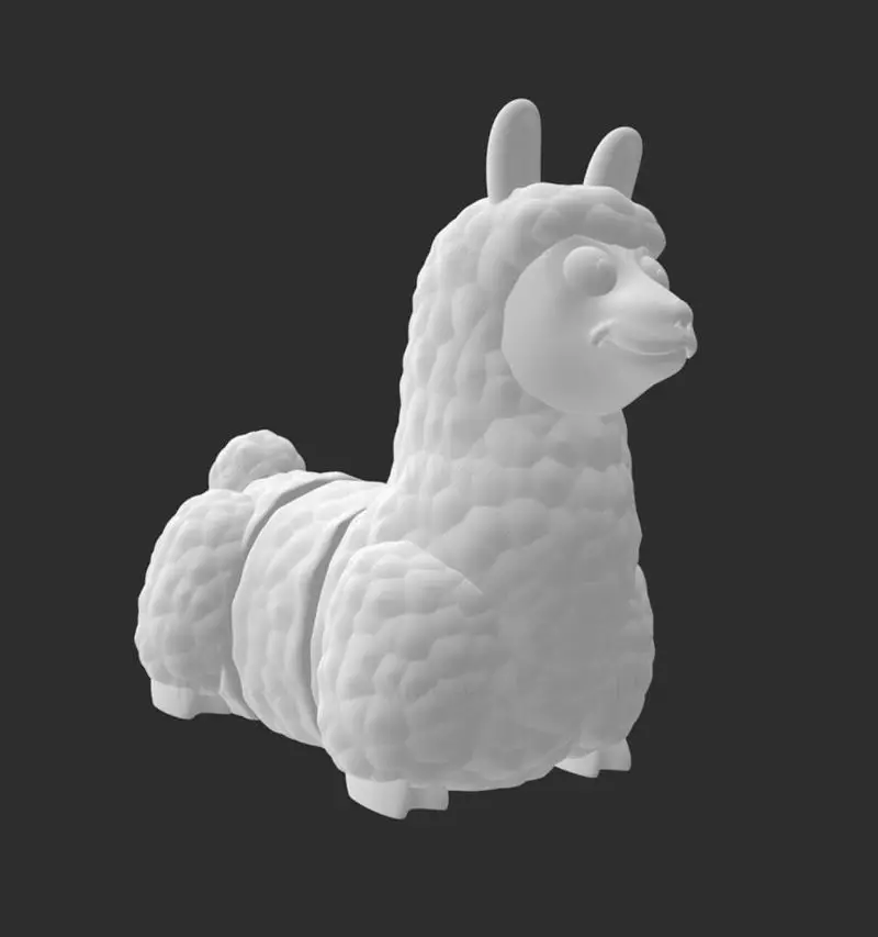 Modelo de impressão 3D articulado alpaca FLEXI arquivo STL