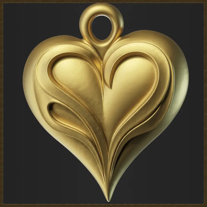 مدل چاپ سه بعدی طرح جواهر آویز قلب زیبا Love