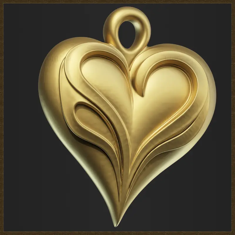 مدل چاپ سه بعدی طرح جواهر آویز قلب زیبا Love