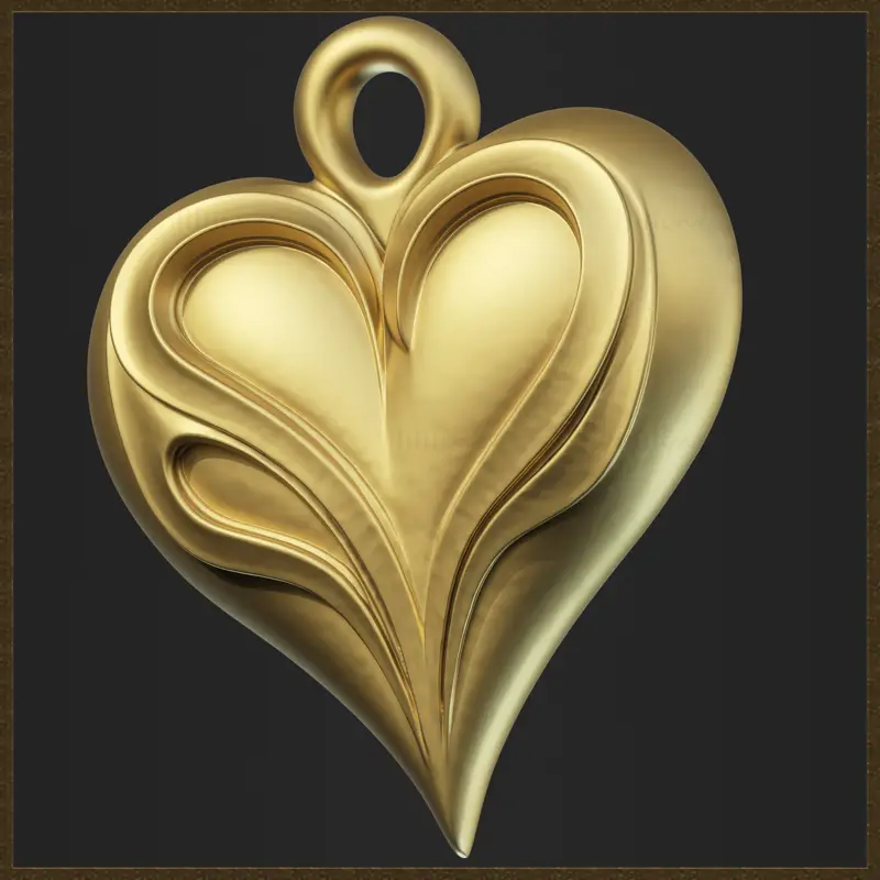 مدل چاپ سه بعدی طرح جواهر آویز قلب زیبا Love
