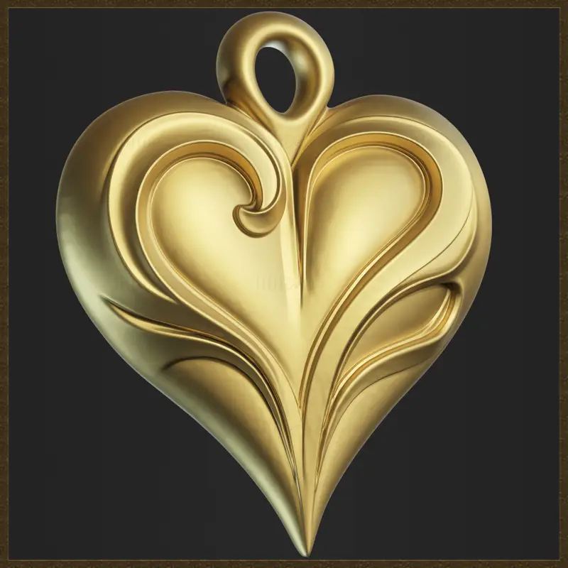 مدل چاپ سه بعدی طرح جواهر آویز قلب زیبا Love