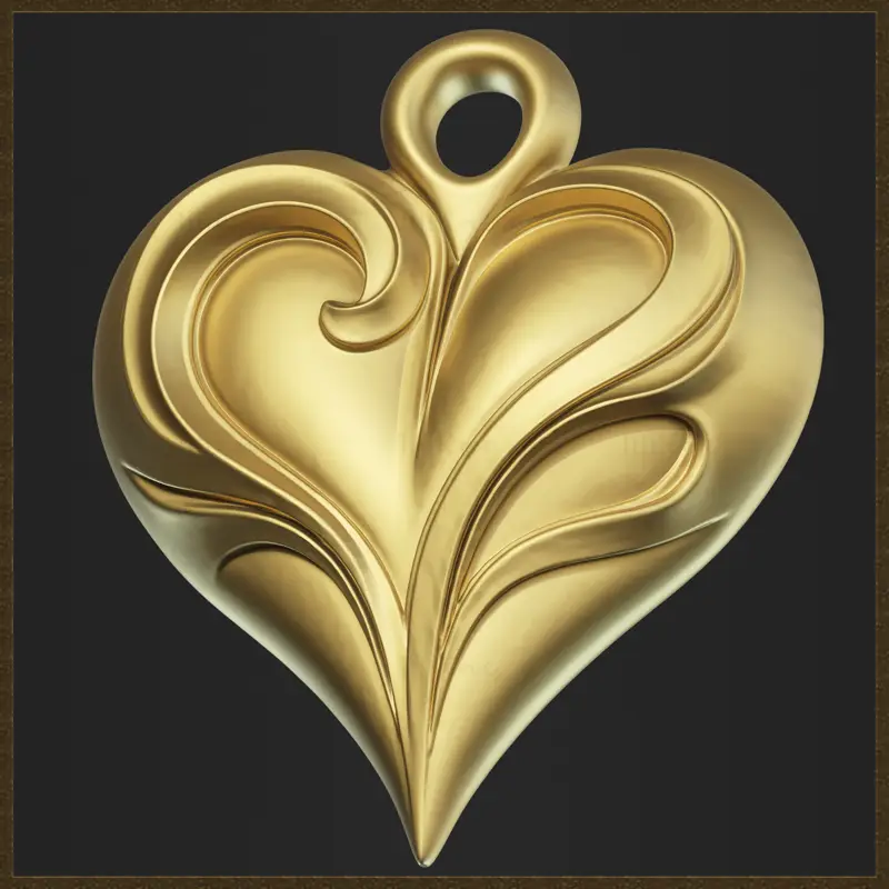 مدل چاپ سه بعدی طرح جواهر آویز قلب زیبا Love