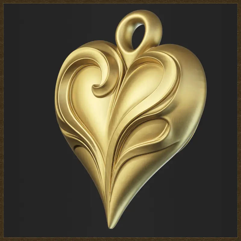مدل چاپ سه بعدی طرح جواهر آویز قلب زیبا Love