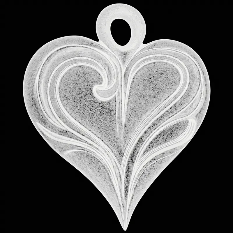 مدل چاپ سه بعدی طرح جواهر آویز قلب زیبا Love