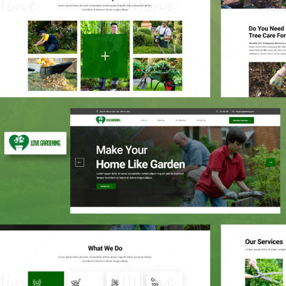 Love Gardening  Company Website Landing Page Template- UI Adobe XD