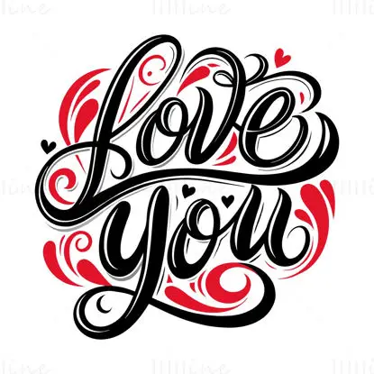 Love You vector pattern