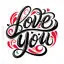 Love You vector pattern