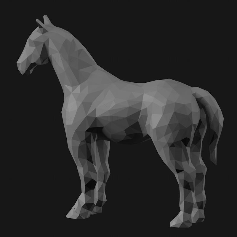 Low Poly Base Mesh Horse 3d model