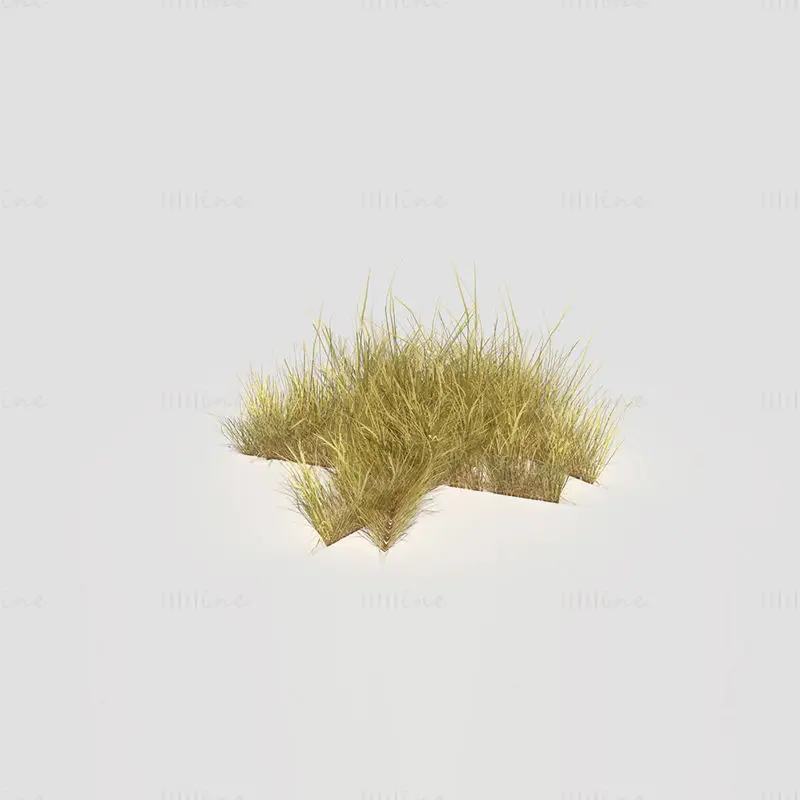 Ниски полигон савијена трава сува 3Д модел