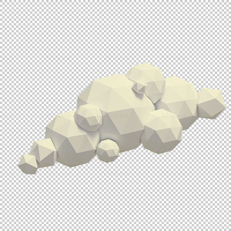 Low polygon cloud png