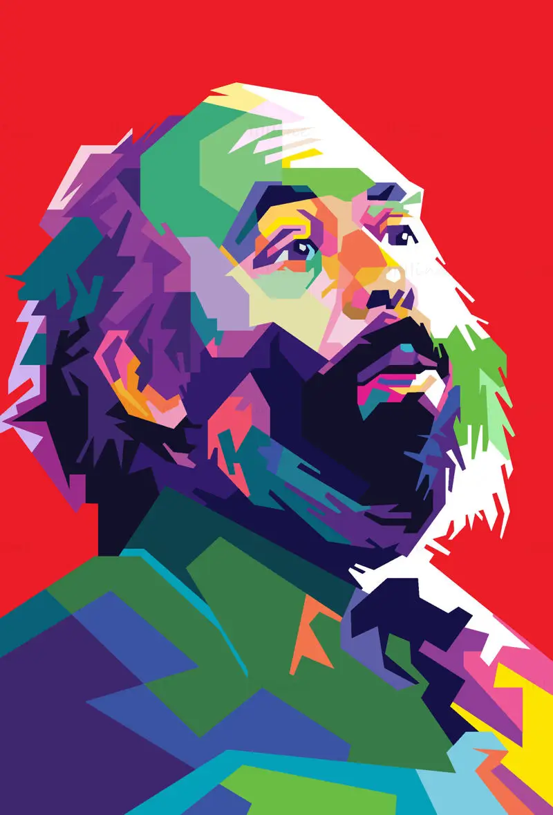 Luciano Pavarotti Cantor Tenor Italiano Pop Art WPAP Vector