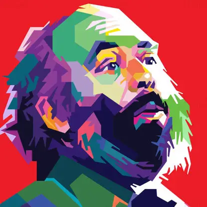 Italijanski tenorist Luciano Pavarotti Pop Art WPAP Vector