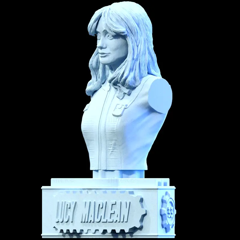 Les retombées du buste de LUCY MACLEAN. Buste d'Ella Purnell. Modèle d'impression 3D STL
