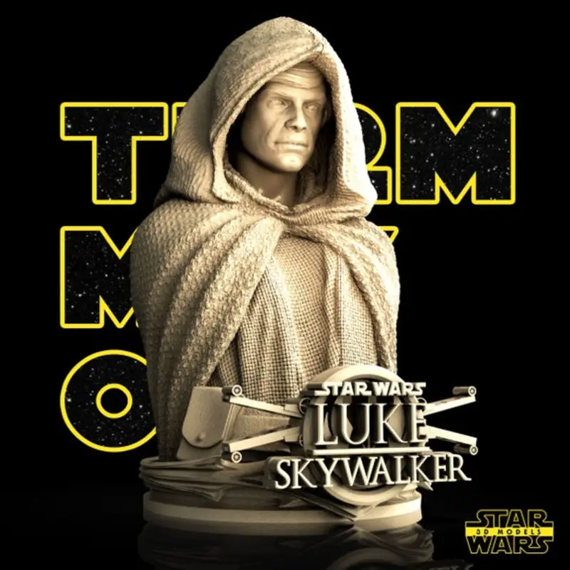 Luke Skywalker Büstü - Star Wars 3D Baskı Modeli STL