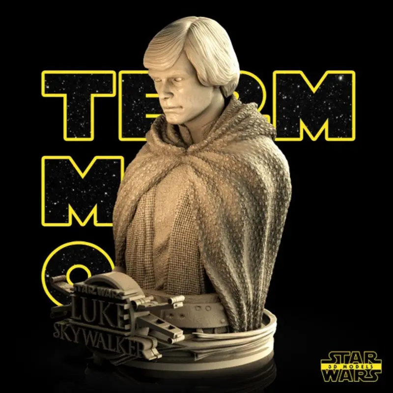 Luke Skywalker Büstü - Star Wars 3D Baskı Modeli STL