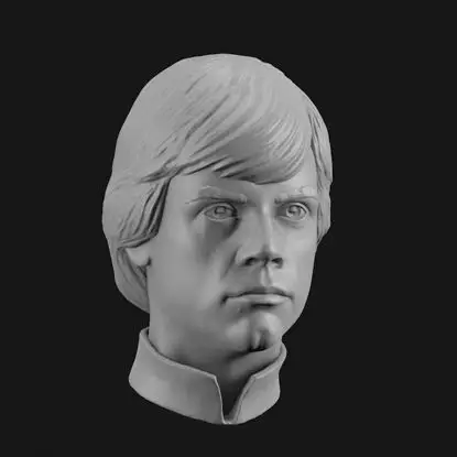 Luke Skywalker Head Sculpture Model 3D Print