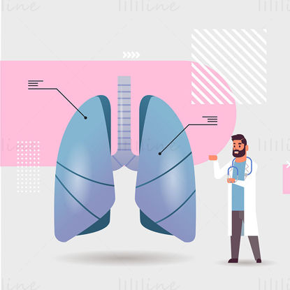Illustrazione vettoriale della ricerca polmonare