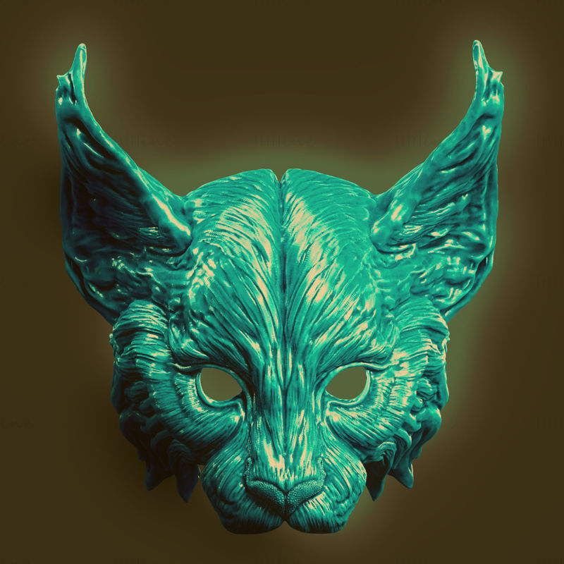 Lynx fantasy mask 3d printing model STL