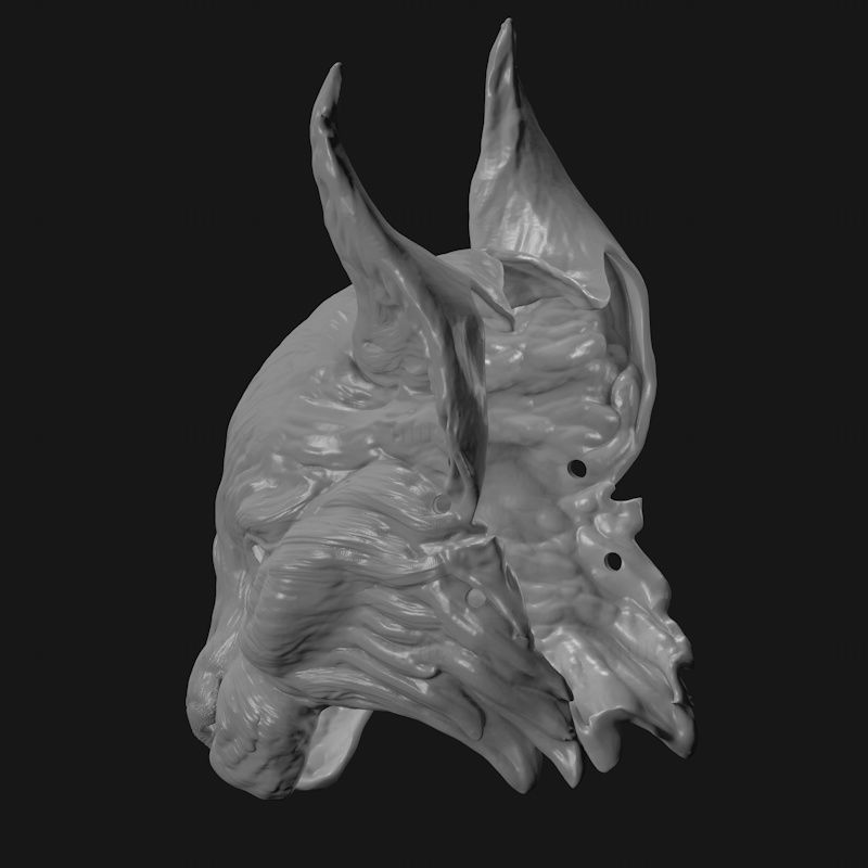 Lynx fantasy mask 3d-utskrift modell STL