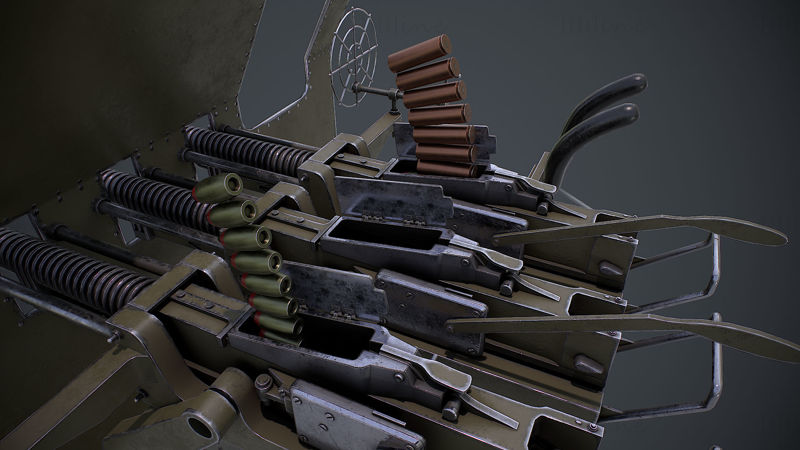 Machine Gun Turret 3D Model