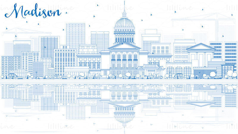 Madison skyline vector illustration