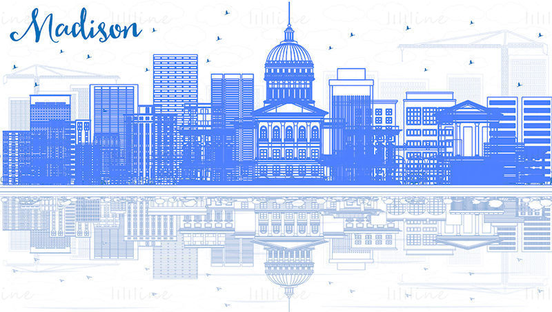 Madison skyline vector illustration