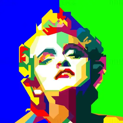 Madonna Ícone pop dos anos 80 Cantora Pop Art WPAP Vector