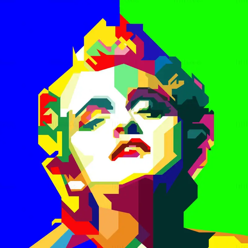 Madonna 80'ler Pop İkonu Şarkıcı Pop Art WPAP Vektör