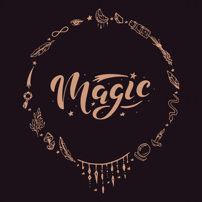 Magic lettering, vector illustration