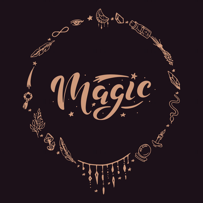 Магично писмо, векторска илустрација