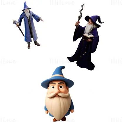 Magical Wizard Collection - 3D-afdrukmodel van de personageserie